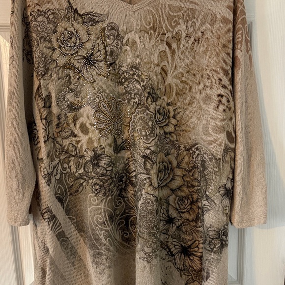 Studio Geni Q Embellished Floral Tunic Top XXL - Picture 4 of 8